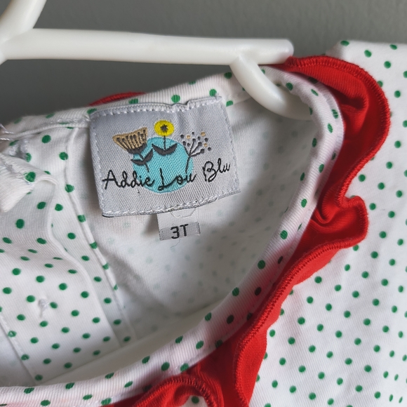Polka Dot Smocked Adorable Top with Red Accents 3t - Picture 4 of 4